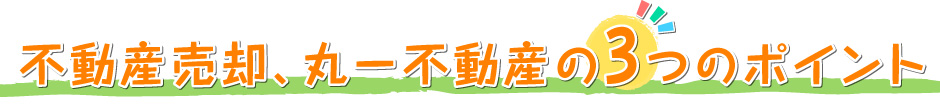 不動産売却、丸一不動産の3つのポイント